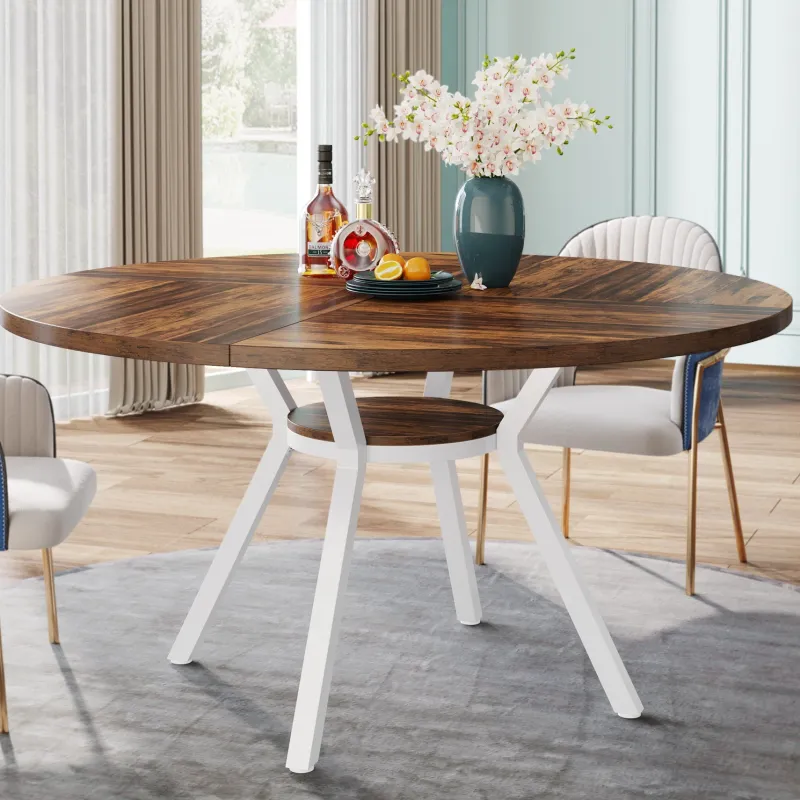 Tribesigns Dining Tables*47"Dining Table, Modern Round Kitchen Table for 4