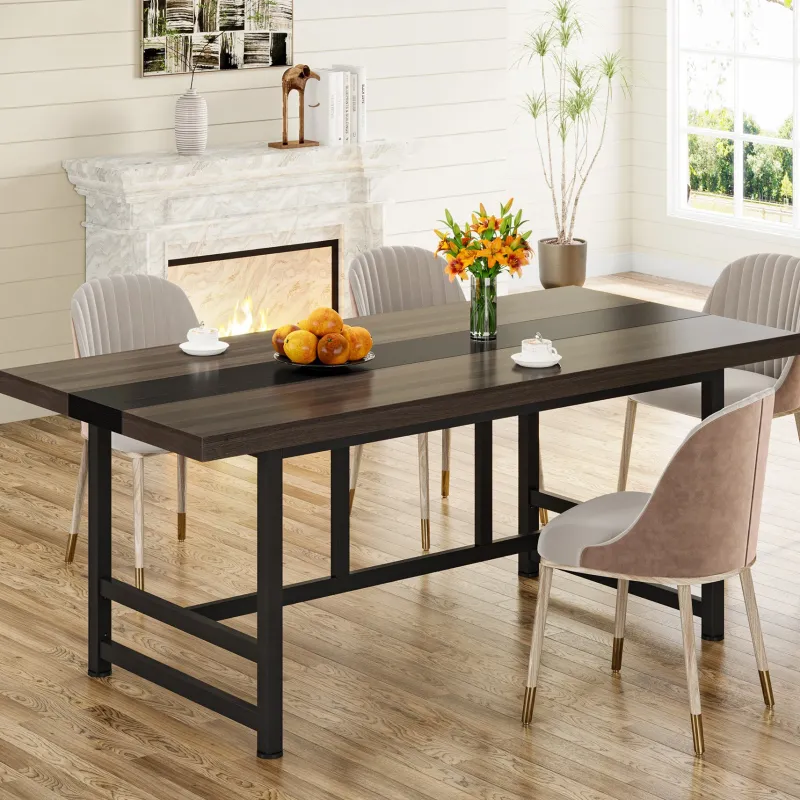 Tribesigns Dining Tables*Dinning Table 6 People, 70" Home & Kitchen Table with Metal Frame