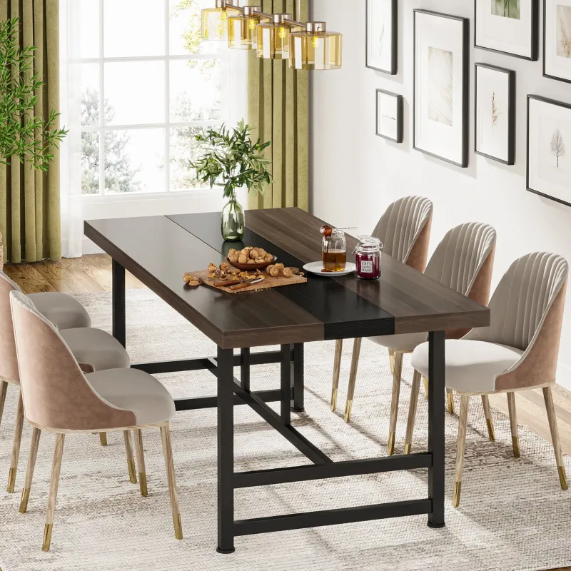 Tribesigns Dining Tables*Dinning Table 6 People, 70" Home & Kitchen Table with Metal Frame