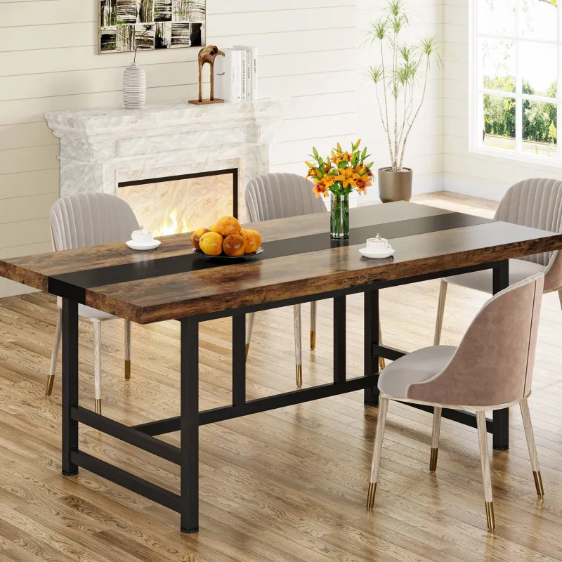 Tribesigns Dining Tables*Dinning Table 6 People, 70" Home & Kitchen Table with Metal Frame