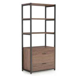 Tribesigns Bookcases & Bookshelves|Bookcases & Bookshelves*2-Drawer Bookshelf Etagere Bookcase with Open Shelves