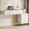 Tribesigns Desks*5-Drawer Computer Desk with Transparent Acrylic Base and Legs
