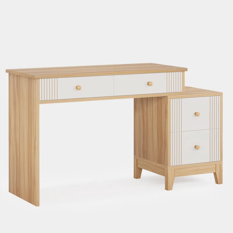 Tribesigns Desks*4-Drawer Computer Desk, Wooden Study Writing Table with Storage