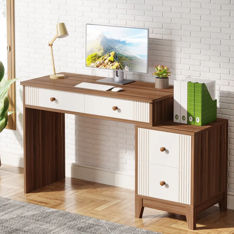 Tribesigns Desks*4-Drawer Computer Desk, Wooden Study Writing Table with Storage