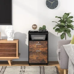 Tribesigns File Cabinets|File Cabinets*2-Drawer File Cabinet Mobile Printer Stand with Lock