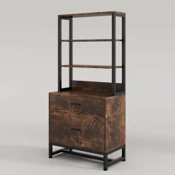 Tribesigns File Cabinets|File Cabinets*2-Drawer File Cabinet, Vertical Filing Cabinet with Lock & Bookshelf