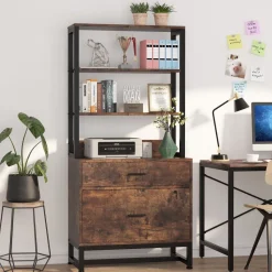 Tribesigns File Cabinets|File Cabinets*2-Drawer File Cabinet, Vertical Filing Cabinet with Lock & Bookshelf