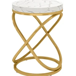 Tribesigns End & Side Tables*End Table, 26" Tall Round Sofa Side Table with Faux Marble Top
