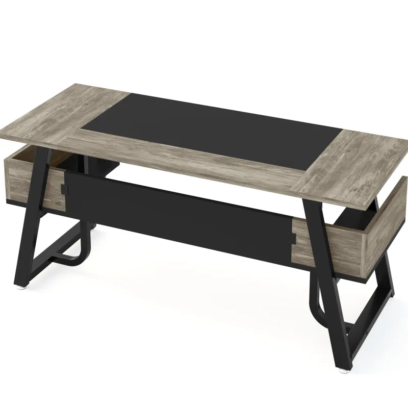 Tribesigns Desks*Executive Desk, 63" Computer Office Desk with Storage Shelf
