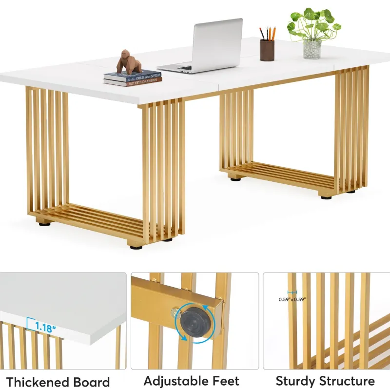 Tribesigns Desks*Executive Desk, 70.9" Modern Office Computer Desk Conference Table