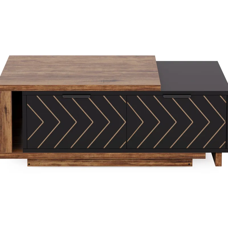 Tribesigns Coffee Tables*Extendable Coffee Table, Center Table Cocktail Table with 2 Storage Drawers