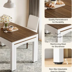 Tribesigns Dining Tables*Extendable Dining Table, Farmhouse Kitchen Table for 6 - 10 people
