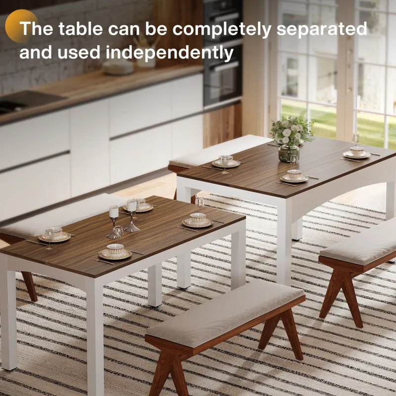 Tribesigns Dining Tables*Extendable Dining Table, Farmhouse Kitchen Table for 6 - 10 people