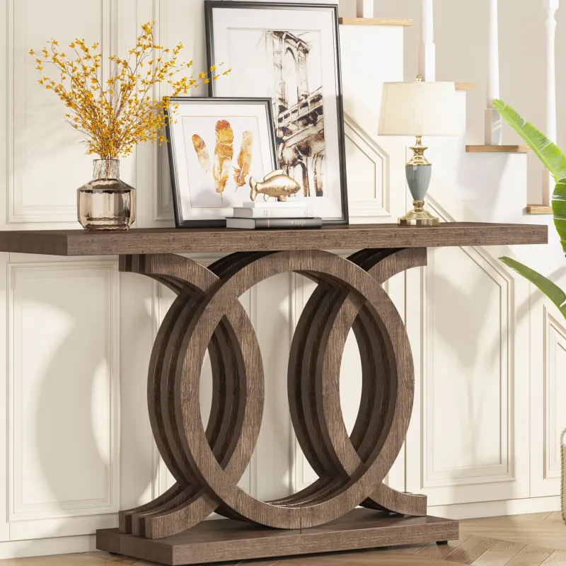 Tribesigns Console Tables|Console Tables*Farmhouse Console Table, 55" Hallway Sofa Table With Geometric Base