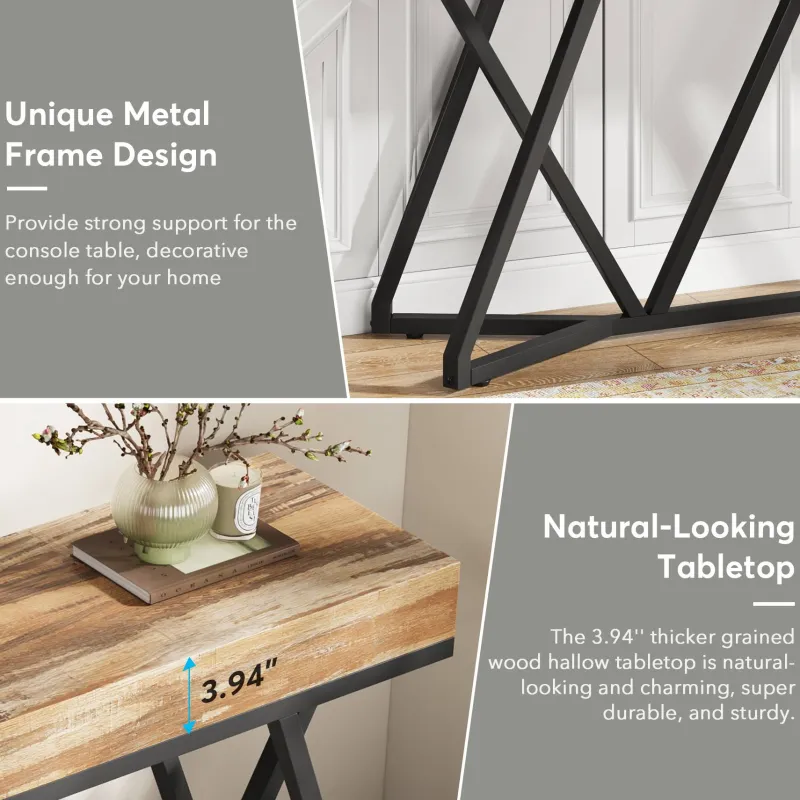 Tribesigns Console Tables|Console Tables*Farmhouse Console Table, 55" Sofa Table Wood Entryway Table