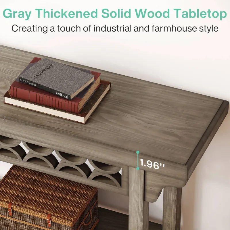 Tribesigns Console Tables|Console Tables*Farmhouse Console Table, 70.8" Narrow Wood Sofa Table with Storage