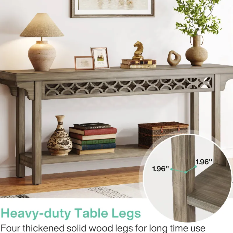 Tribesigns Console Tables|Console Tables*Farmhouse Console Table, 70.8" Narrow Wood Sofa Table with Storage