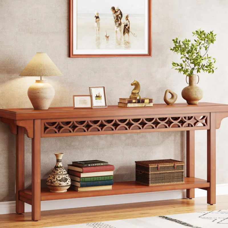 Tribesigns Console Tables|Console Tables*Farmhouse Console Table, 70.8" Narrow Wood Sofa Table with Storage