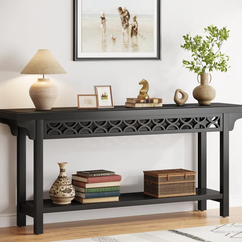 Tribesigns Console Tables|Console Tables*Farmhouse Console Table, 70.8" Narrow Wood Sofa Table with Storage
