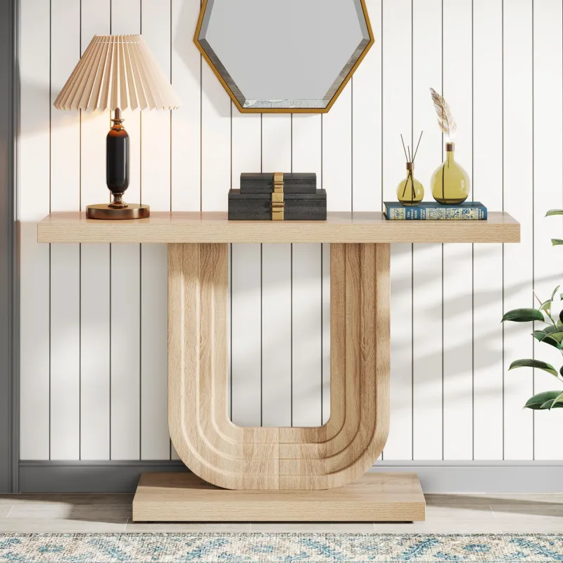 Tribesigns Console Tables|Console Tables*Farmhouse Console Table, 39" Wood Entryway Table with Geometric Base