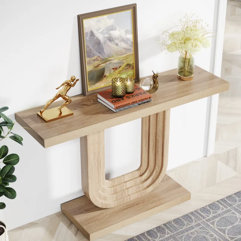 Tribesigns Console Tables|Console Tables*Farmhouse Console Table, 39" Wood Entryway Table with Geometric Base