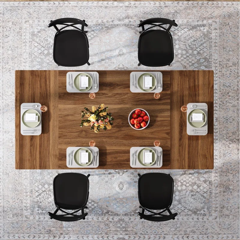 Tribesigns Dining Tables*Farmhouse Dining Table, 70.8" Wood Kitchen Table For 6 People
