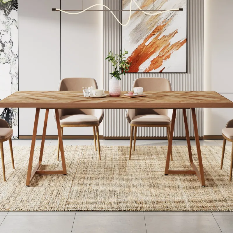 Tribesigns Dining Tables*Farmhouse Dining Table for 6 to 8, 70.9" Rectangular Wood Kitchen Table