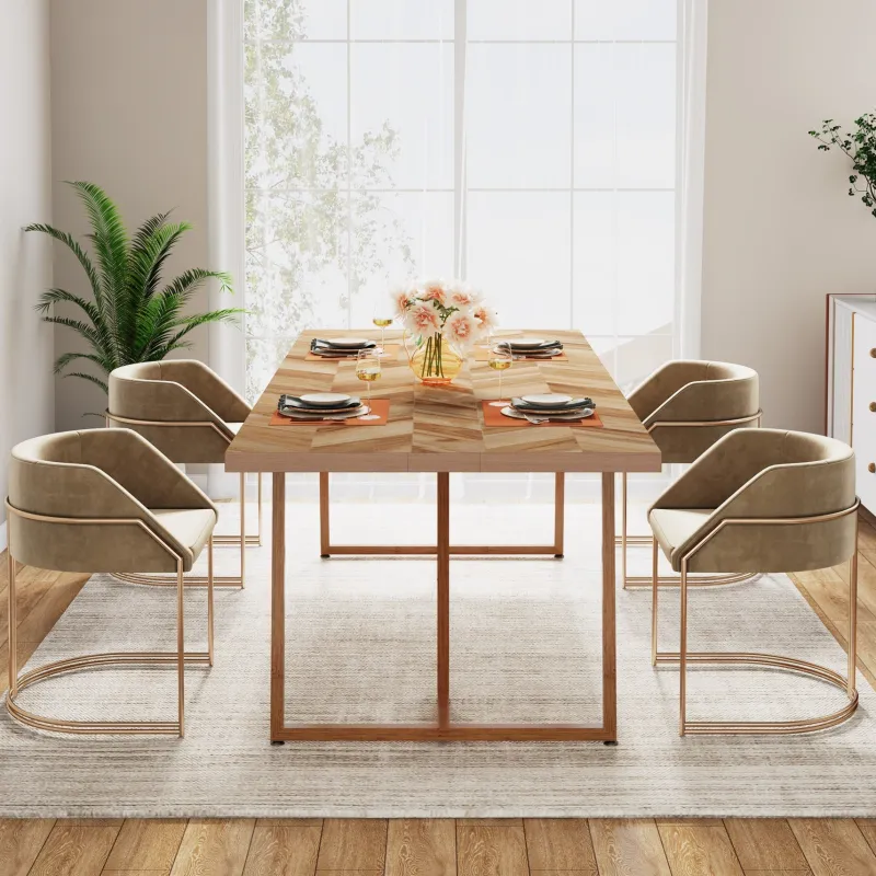 Tribesigns Dining Tables*Farmhouse Dining Table for 6 to 8, 70.9" Rectangular Wood Kitchen Table