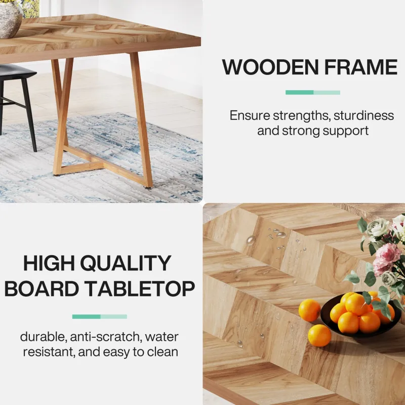Tribesigns Dining Tables*Farmhouse Dining Table for 6 to 8, 70.9" Rectangular Wood Kitchen Table