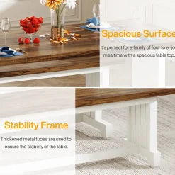 Tribesigns Dining Tables*Farmhouse Dining Table Set, 47