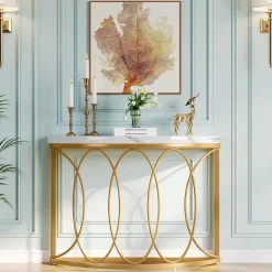 Tribesigns Console Tables|Console Tables*Faux Marble Console Table, 43