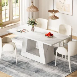 Tribesigns Dining Tables*Faux Marble Dining Table, 63