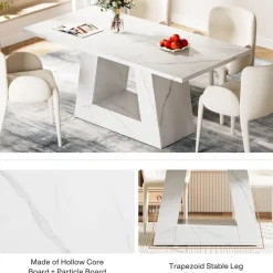 Tribesigns Dining Tables*Faux Marble Dining Table, 63