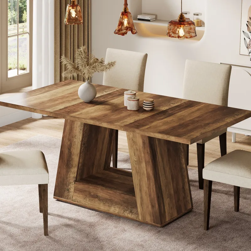 Tribesigns Dining Tables*Faux Marble Dining Table, 63" Kitchen Table for 4 to 6 People