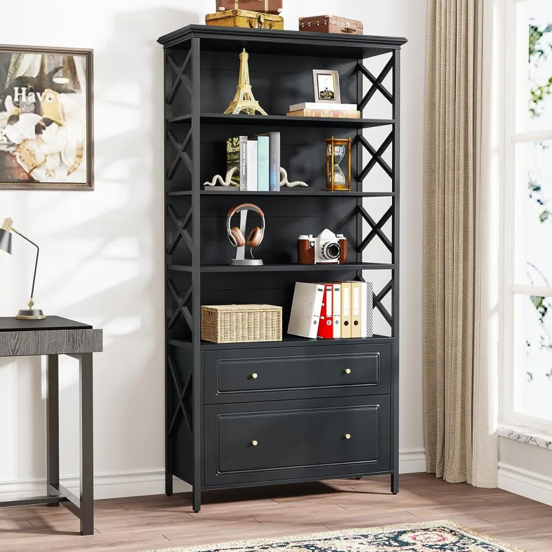 Tribesigns File Cabinets|File Cabinets*File Cabinet, 2 Drawer Vertical Filling Cabinet with Storage Shelves