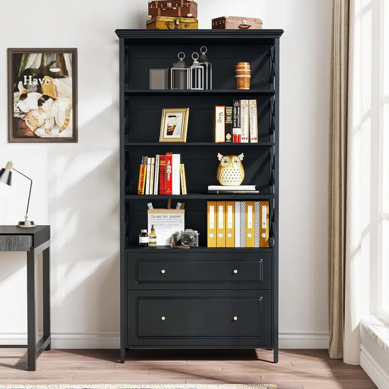 Tribesigns File Cabinets|File Cabinets*File Cabinet, 2 Drawer Vertical Filling Cabinet with Storage Shelves