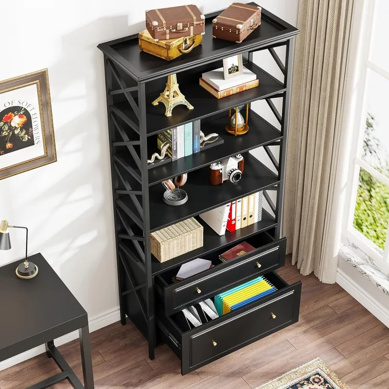 Tribesigns File Cabinets|File Cabinets*File Cabinet, 2 Drawer Vertical Filling Cabinet with Storage Shelves