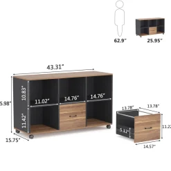 Tribesigns File Cabinets|File Cabinets*File Cabinet, 43 inches Mobile Filing Cabinet for Letter Size