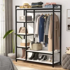 Tribesigns Closet Organizers|Clothes & Garment Racks*Freestanding Closet Organizer, Garment Rack with 6 Shelves