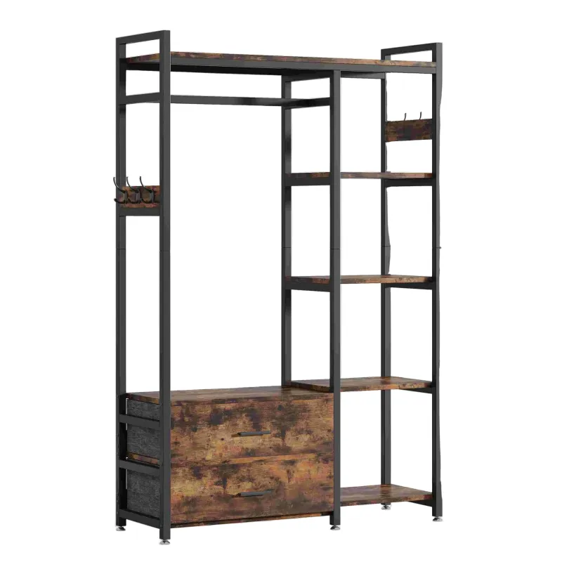 Tribesigns Closet Organizers|Clothes & Garment Racks*Freestanding Closet Organizer, Garment Rack with 2 Fabric Drawers