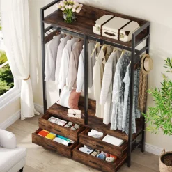 Tribesigns Closet Organizers|Clothes & Garment Racks*Freestanding Closet Organizer, Garment Rack with Drawers & Shelves