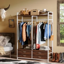 Tribesigns Closet Organizers|Clothes & Garment Racks*Freestanding Closet Organizer, Garment Rack with Drawers & Shelves