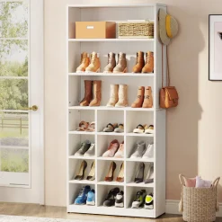 Tribesigns Shoe Racks & Cabinets|Shoe Racks & Cabinets*Freestanding Shoe Cabinet, 24 Pair Shoe Rack with Side Hooks