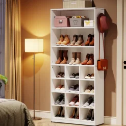 Tribesigns Shoe Racks & Cabinets|Shoe Racks & Cabinets*Freestanding Shoe Cabinet, 24 Pair Shoe Rack with Side Hooks
