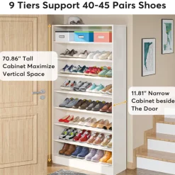 Tribesigns Shoe Racks & Cabinets|Shoe Racks & Cabinets*Freestanding Shoe Cabinet, 9 - Tier 40 - 45 Pairs Shoe Storage Rack