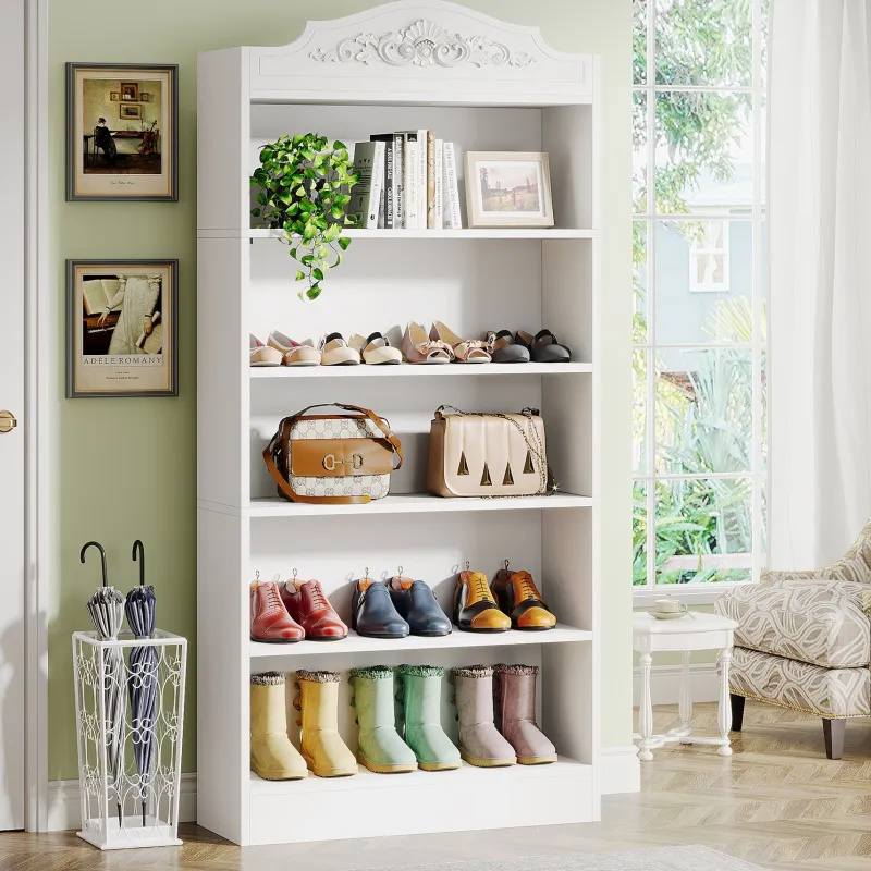 Tribesigns Shoe Racks & Cabinets|Shoe Racks & Cabinets*Freestanding Shoe Cabinet, 72.8" Wood 5 Tiers Shoe Storage Rack