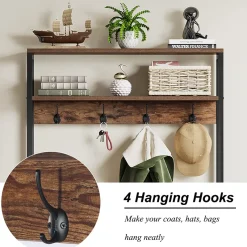 Tribesigns Shoe Racks & Cabinets|Shoe Racks & Cabinets*Front view of 's Coat Rack Shoe Bench, Entryway Hall Tree with Hooks & Shelves.