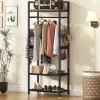 Tribesigns Shoe Racks & Cabinets|Shoe Racks & Cabinets*Front view of 's Freestanding Closet Organizer, Small Entryway Coat Garments Rack, showcasing its minimalist design and space-saving features.