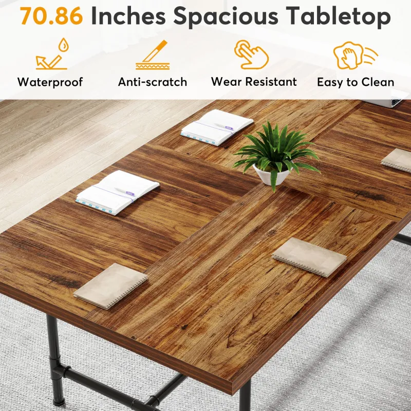 Tribesigns Desks*6FT Conference Table, 70.8" Rectangle Training Table Boardroom Desk