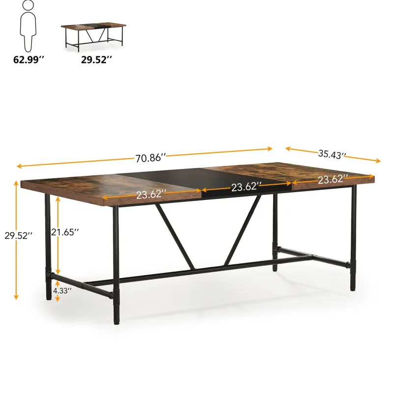 Tribesigns Desks*6FT Conference Table, 70.8 x 35.4 inch Meeting Table Computer Desk